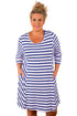 Sexy Blue White Stripes Relaxed Curvy Dress